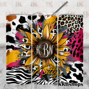 Sunflower Animal Print Tumbler