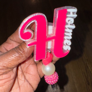 Initial Name Badge Reel