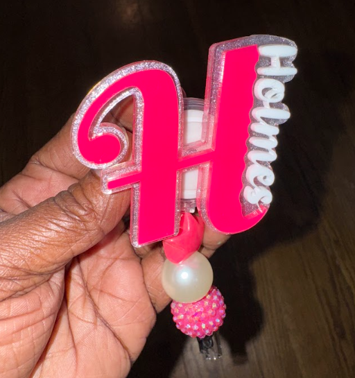 Initial Name Badge Reel