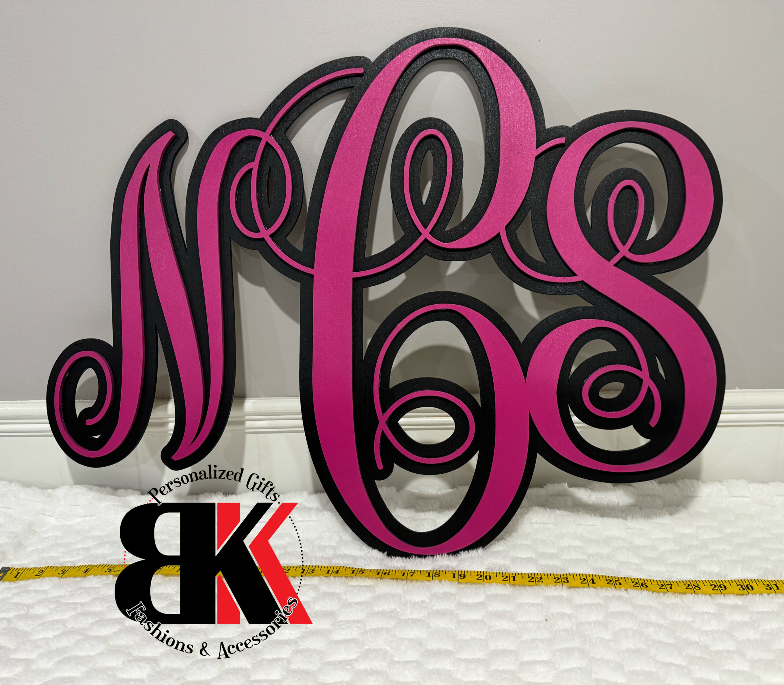 Wooden Monogram Wall Sign