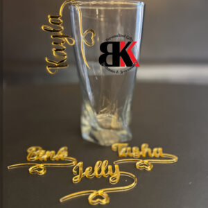 Name Drink Charms Tags with heart tail