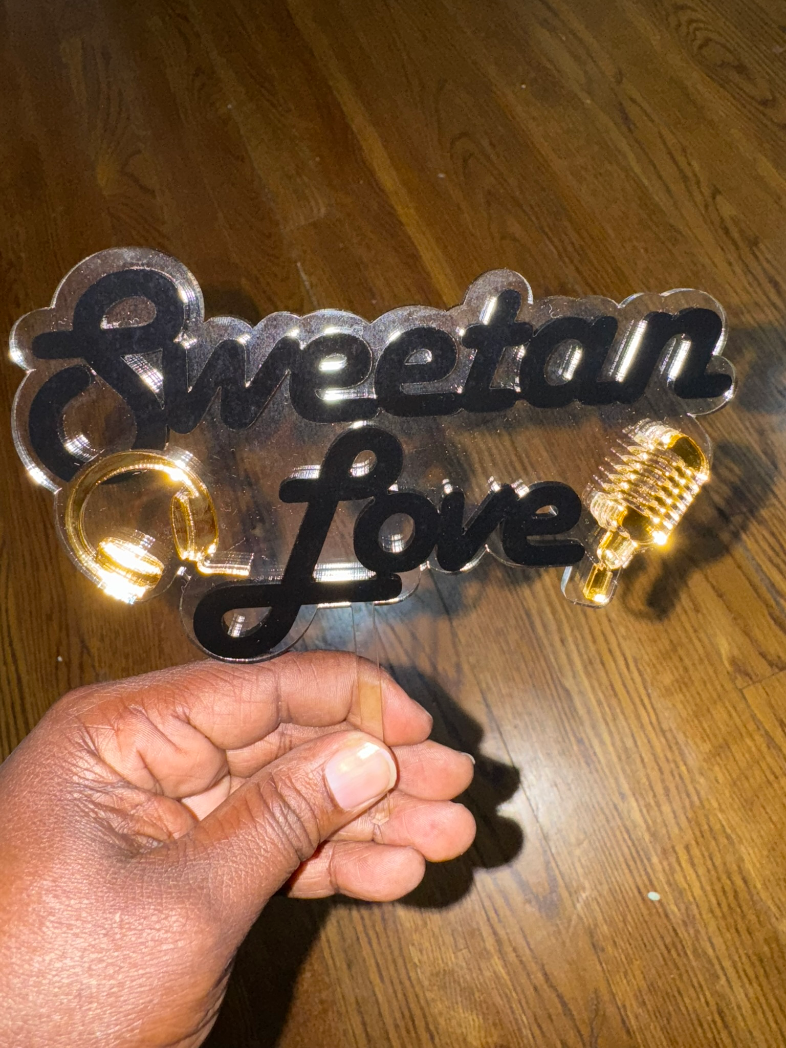 Double-Layer Acrylic Standing Cake Topper