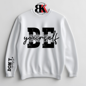 Be Yourself leopard Sweatshirt Don't Apologize Sleeve