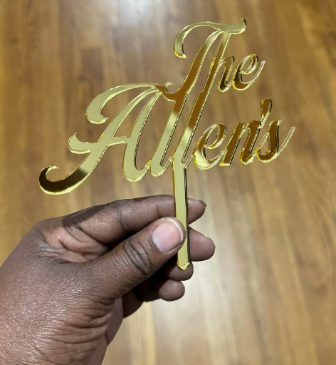 Custom Text Standing Acrylic Cake Topper