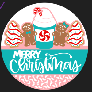 Peppermint Gingerbread Christmas Door Sign 🎄