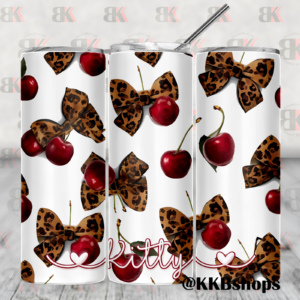 Leopard Bow & Cherries Tumbler