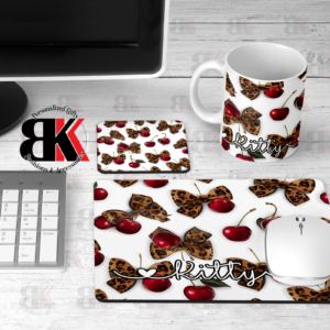 Leopard Bow & Cherries Desk Set