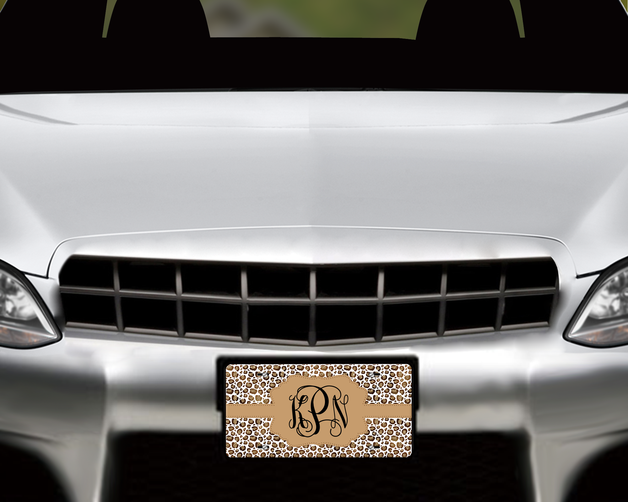 Neutral Glam Leopard Personalized Tag