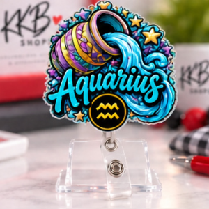 Aquarius Zodiac Badge Reel